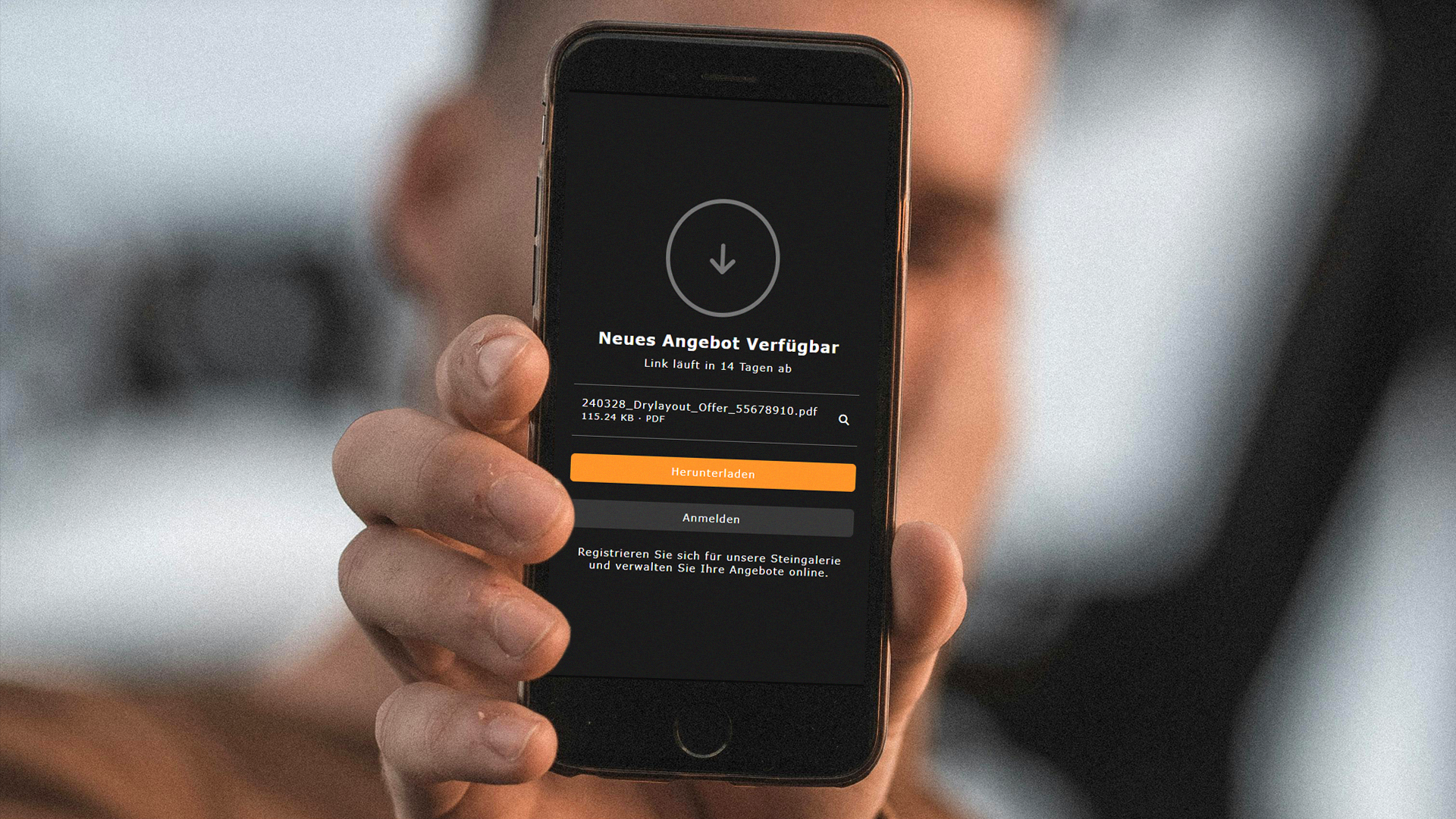 DDL Angebot auf Smartphone mit Plattenfotos