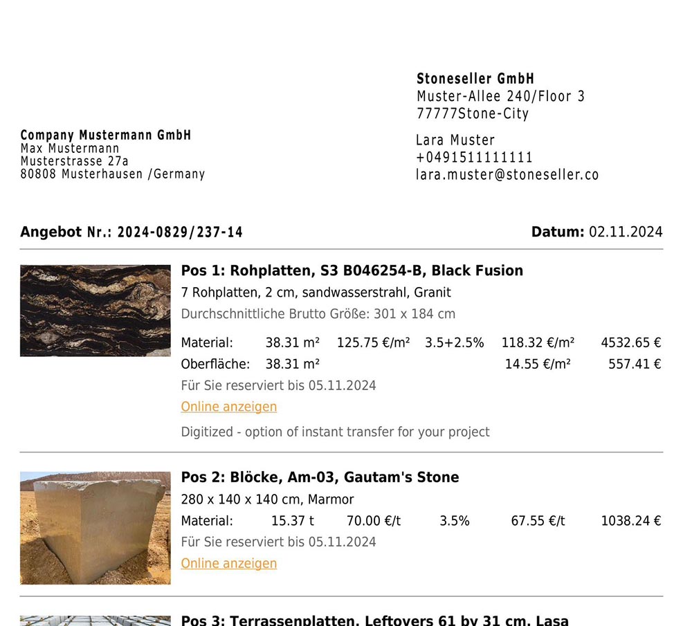 DDL Angebotserstellung mit Plattenauswahl
